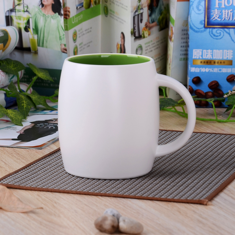 Klasika Dezajno Propra Ceramika Mug -Barela Formo Kafo -Mug kun Tenilo 11