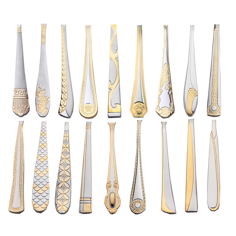 Neoksidebla ŝtala tuko kun ora greka dezajno kun diversaj stiloj 8