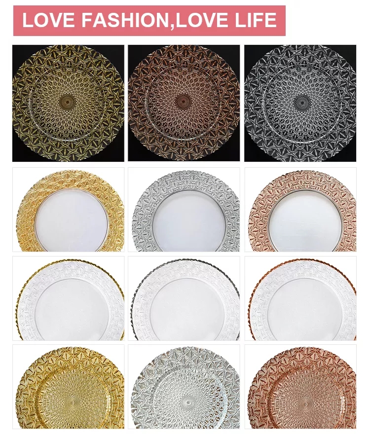 Ronda Propra Logo Vitra Ora Rimmed Ŝargilo -Platoj 13