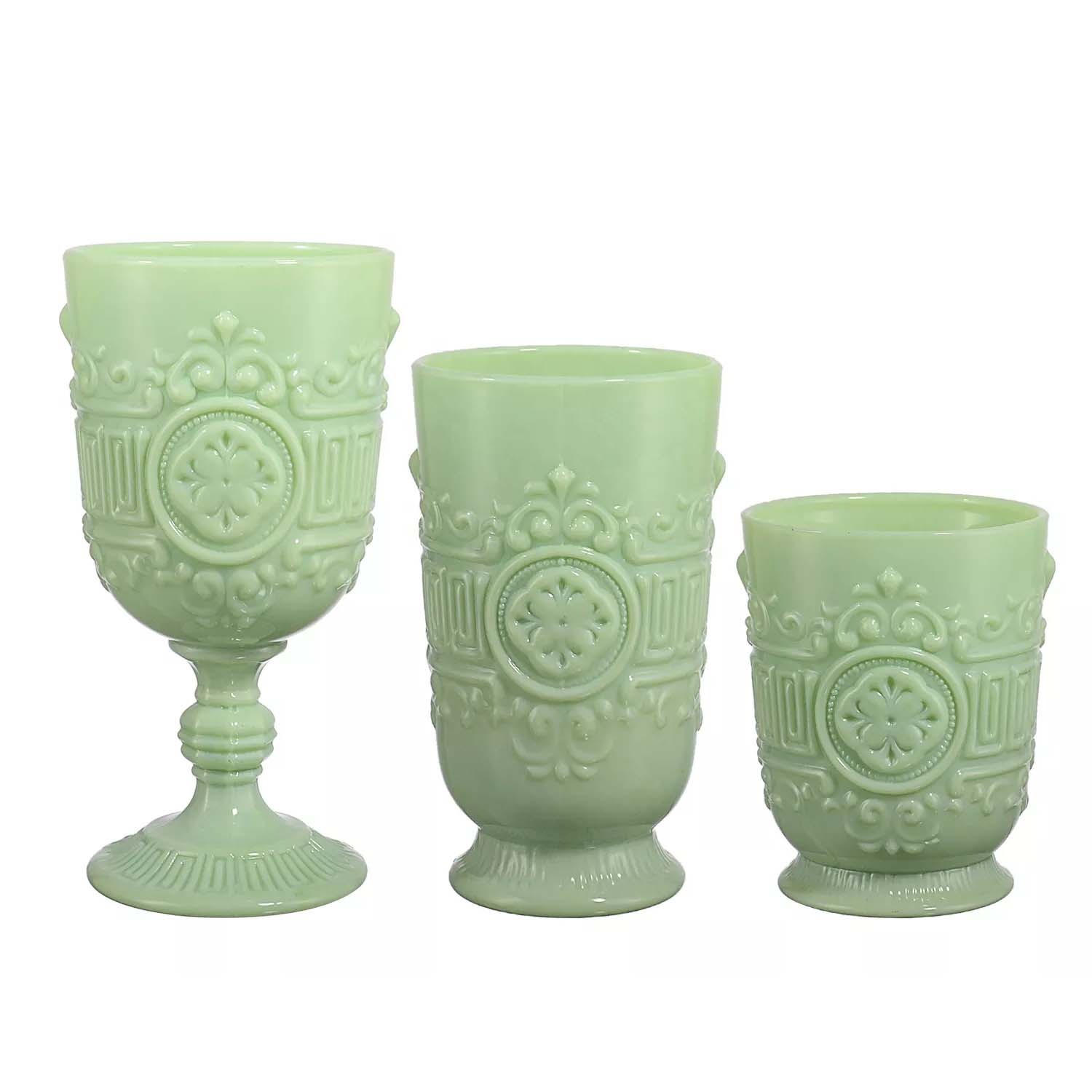 Feito feito à mão Pressionada personalizada elegante e elegante e relevo de vidro colorido de vidro colorido de vidro de vinho1 5