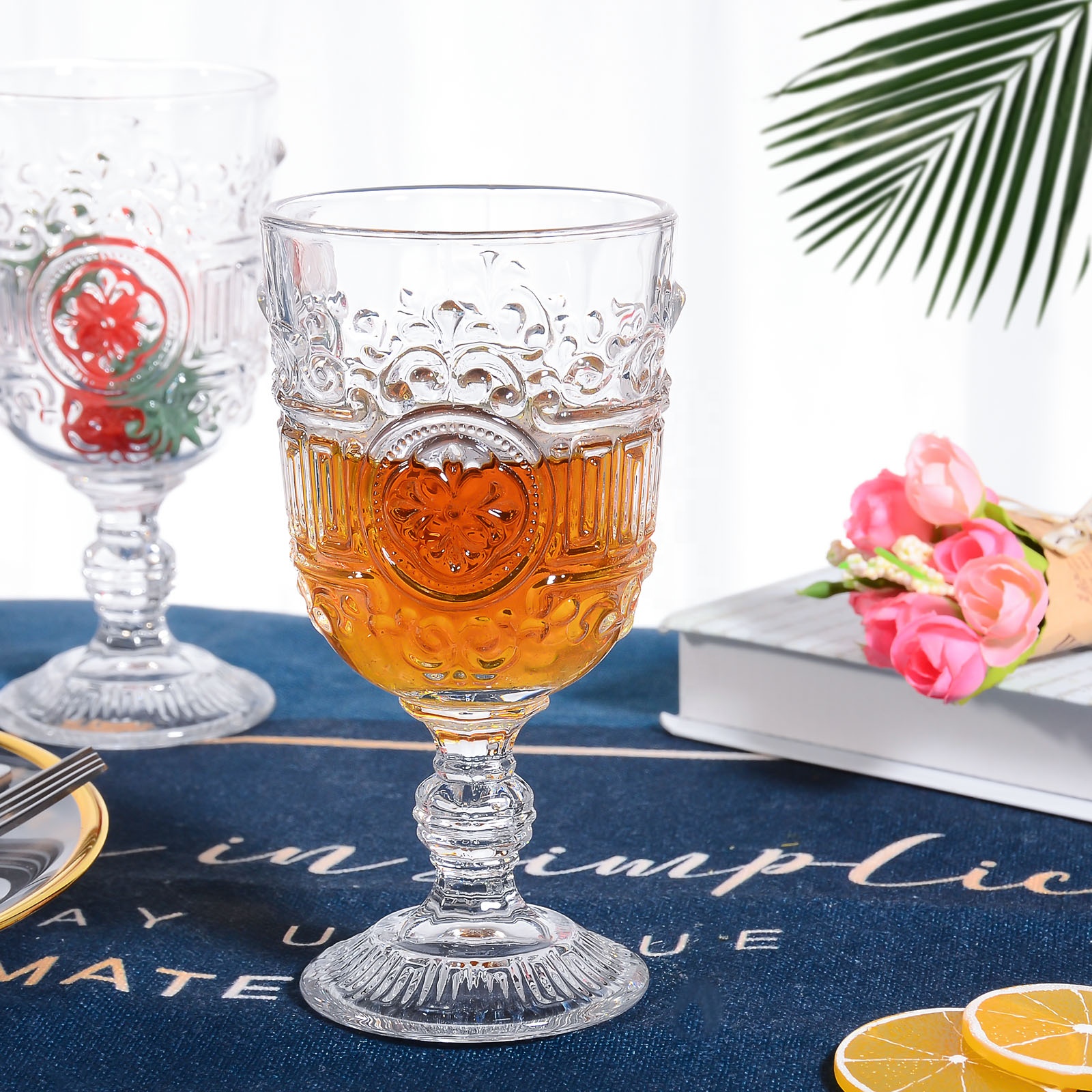 Manfarita Premita Personigita Eleganta Malmultekosta Enŝovita Geedziĝa Kolora Vitra Golfeto Vintra Glaso1 6