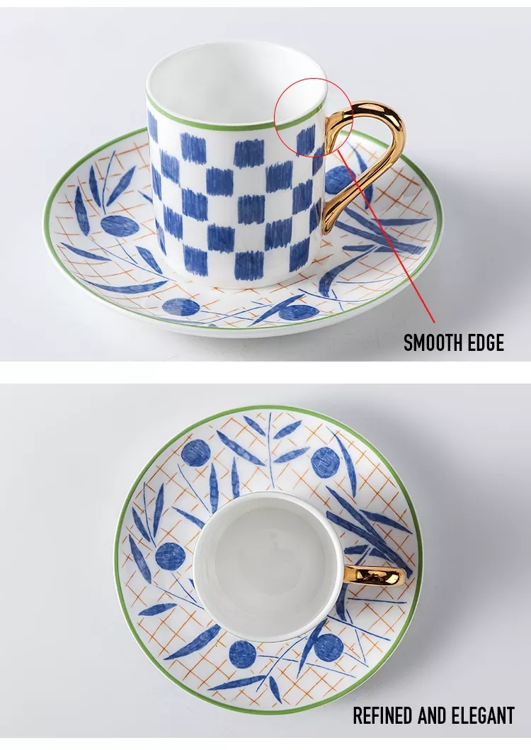 High-end wedding decoration ceramics, coffee server dishes and bone china espresso cups 8