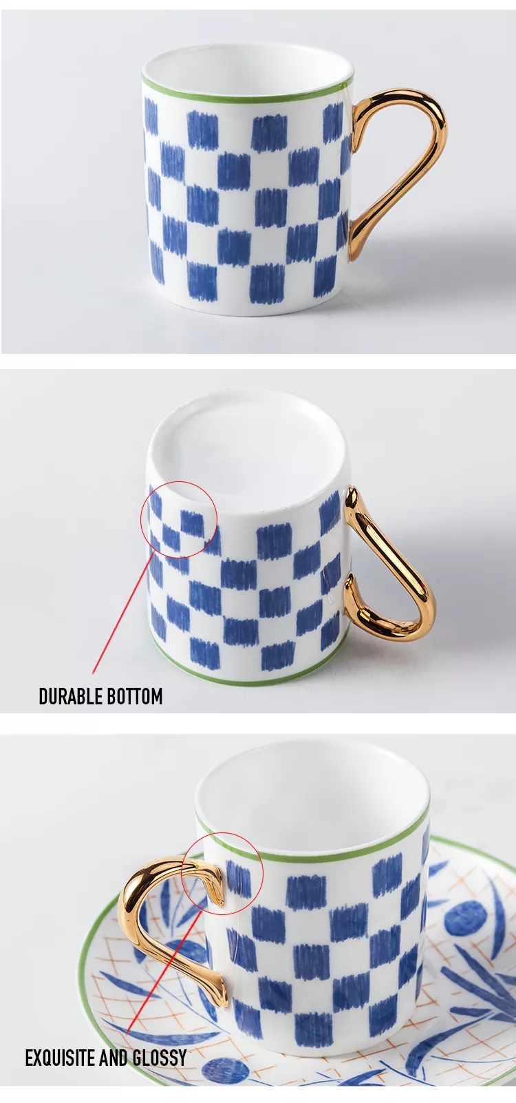 High-end wedding decoration ceramics, coffee server dishes and bone china espresso cups 7