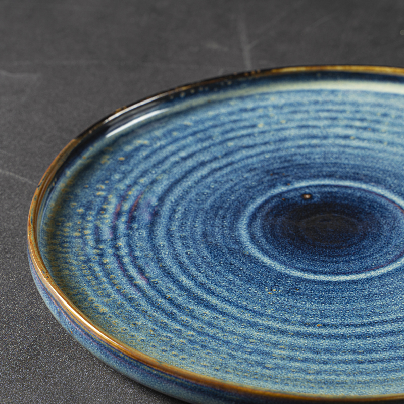 Unique European retail market spot ring ceramics for round steak dinner plates 11