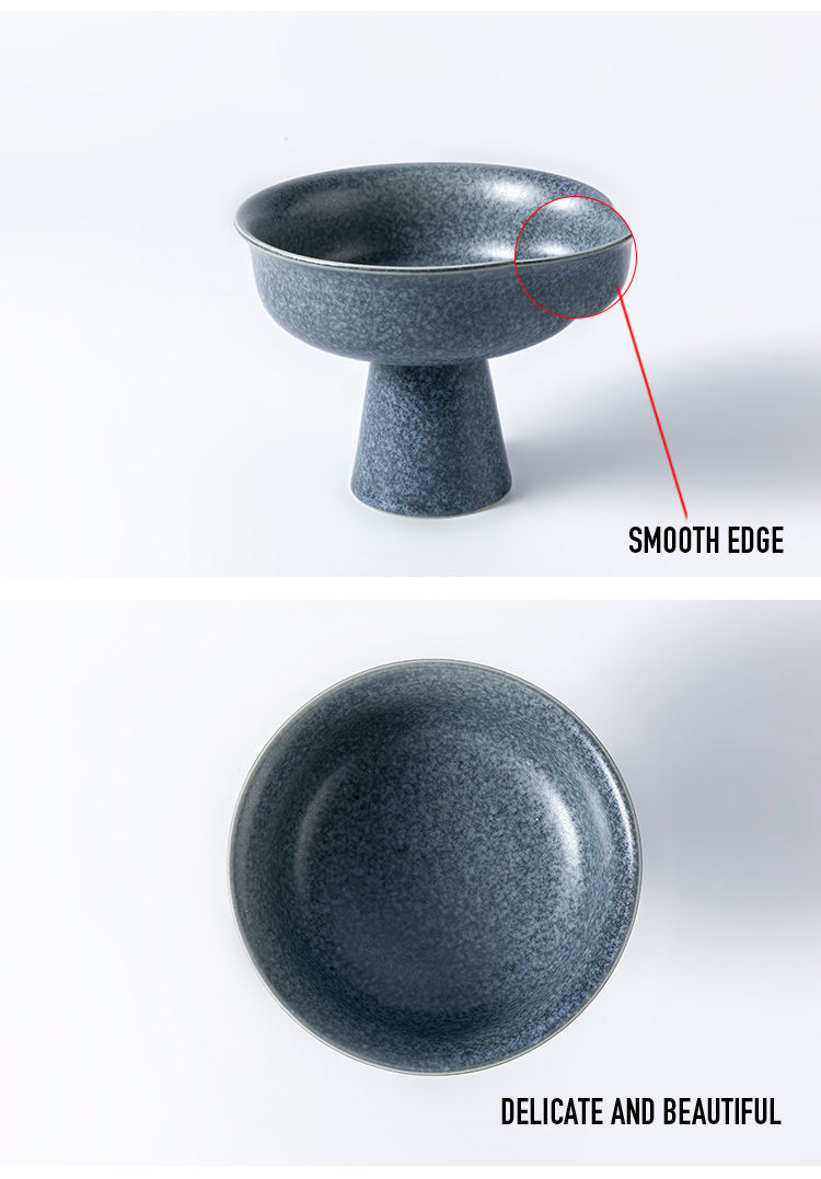 Profesia ceramika fabrikanto Matte Deep Grey High Stand Pyedestal Japanese Restaurant Sushi Tall Foot Ceramy 5