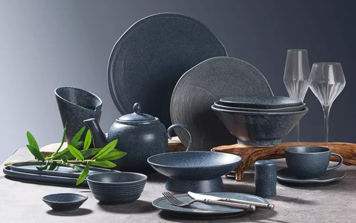 Profesia ceramika fabrikanto Matte Deep Grey High Stand Pyedestal Japanese Restaurant Sushi Tall Foot Ceramy 3