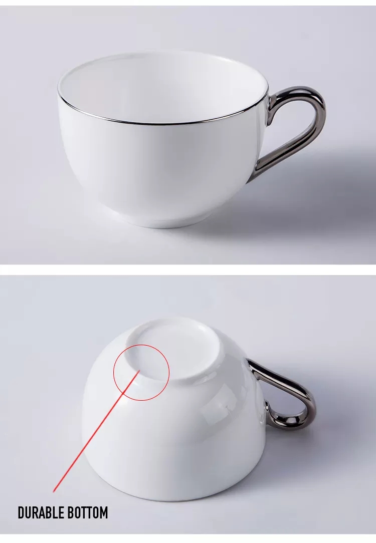 Provide banquet handmade teacup blue saucer, dinner banquet luxurious and exquisite bone china coffee cup set 8