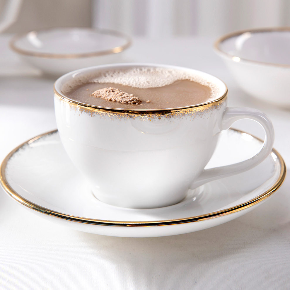 Mano pentrita reĝa vespermanĝo grado porcelano starigas kvadratan rondan rektangulan ĉapelon teleroj taso ora borda blanka ceramiko 10