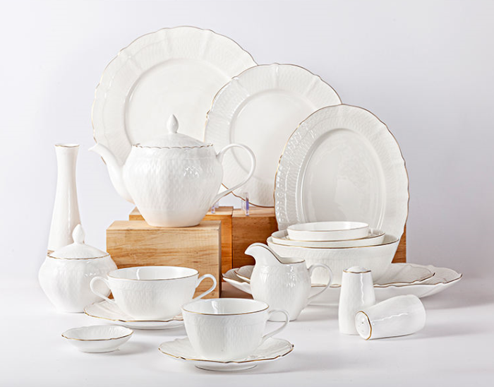 Supplier of dinner ceramics, pizza texture ceramic tableware and white porcelain square plates 4