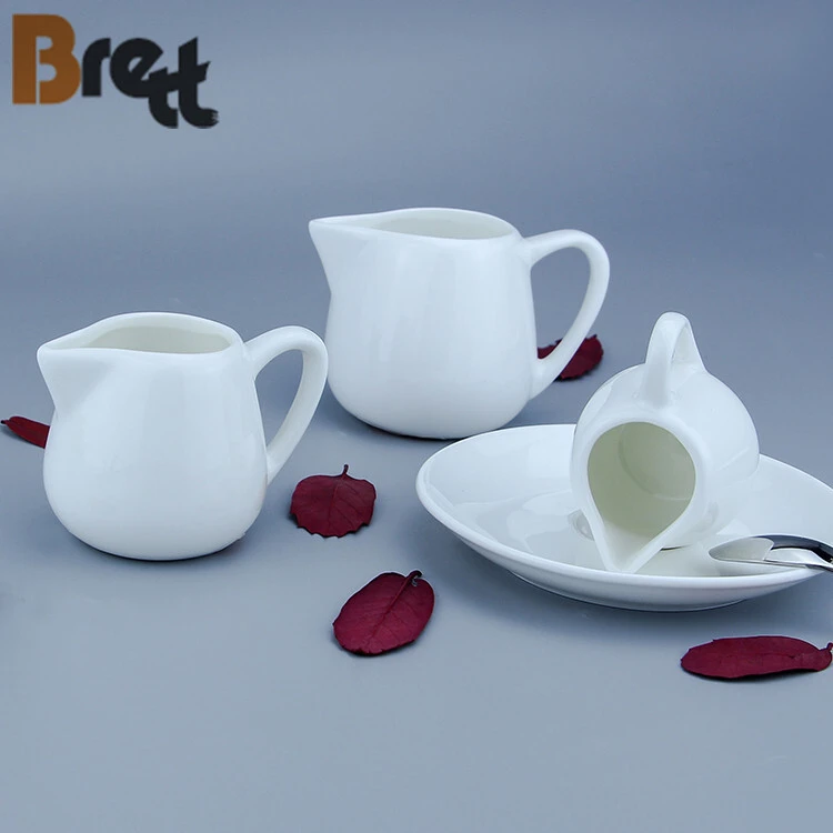 Chinabrett -2018エレガントな白い食器セラミックミルクジャグクリーマーポット白い磁器食器 1
