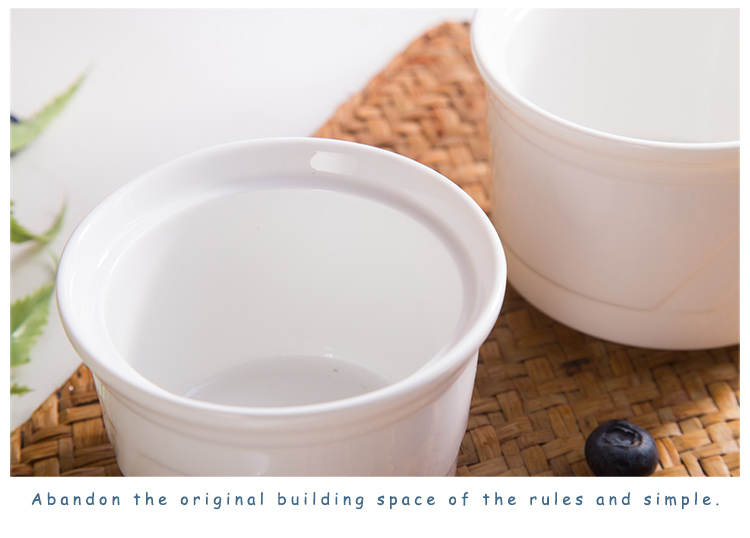 Ĉina 4 4,5 blanka ceramika supo tureen ladle 21