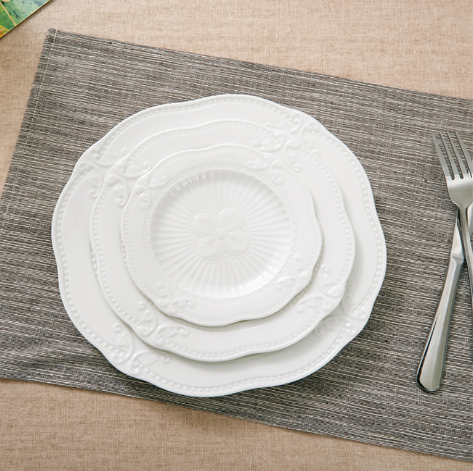 CHINABRETT - Europa porcelain white square wholesale dinner plates White porcelain dinnerware 10