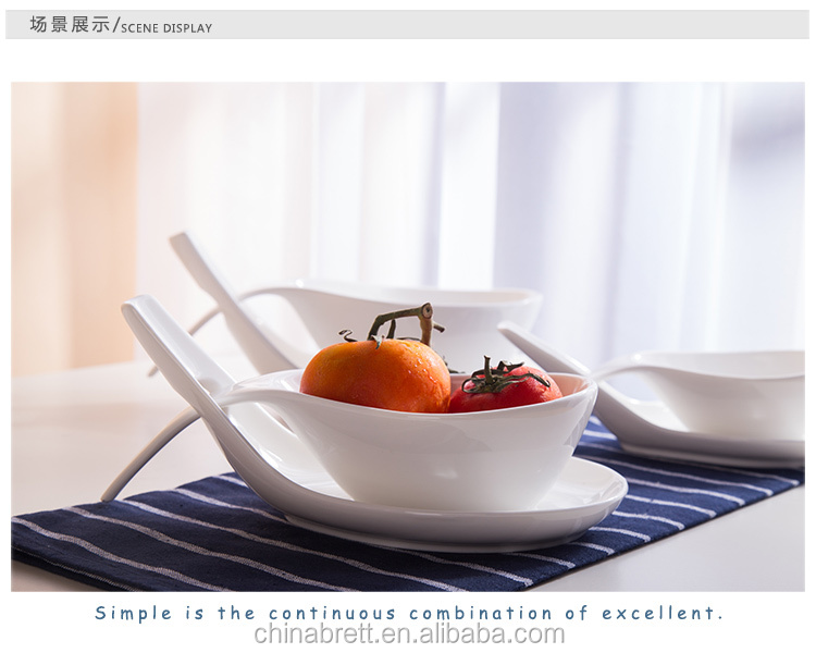 Chinabrett - einzigartige Keramik -Stapel -Doppel -Löffel -Suppenschalen für Buffet weißes Porzellan -Geschirr 21