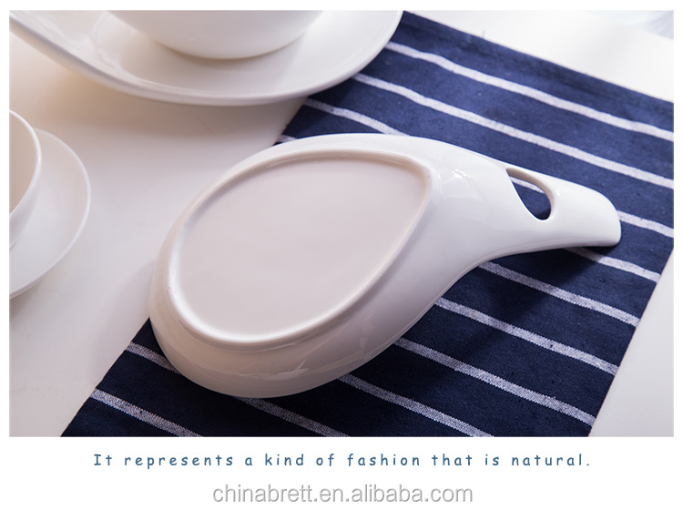 Chinabrett - einzigartige Keramik -Stapel -Doppel -Löffel -Suppenschalen für Buffet weißes Porzellan -Geschirr 29