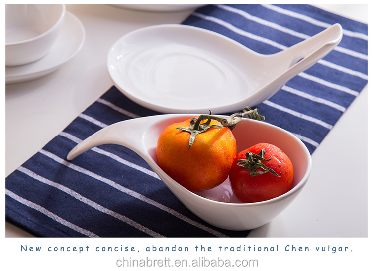 Chinabrett - einzigartige Keramik -Stapel -Doppel -Löffel -Suppenschalen für Buffet weißes Porzellan -Geschirr 27