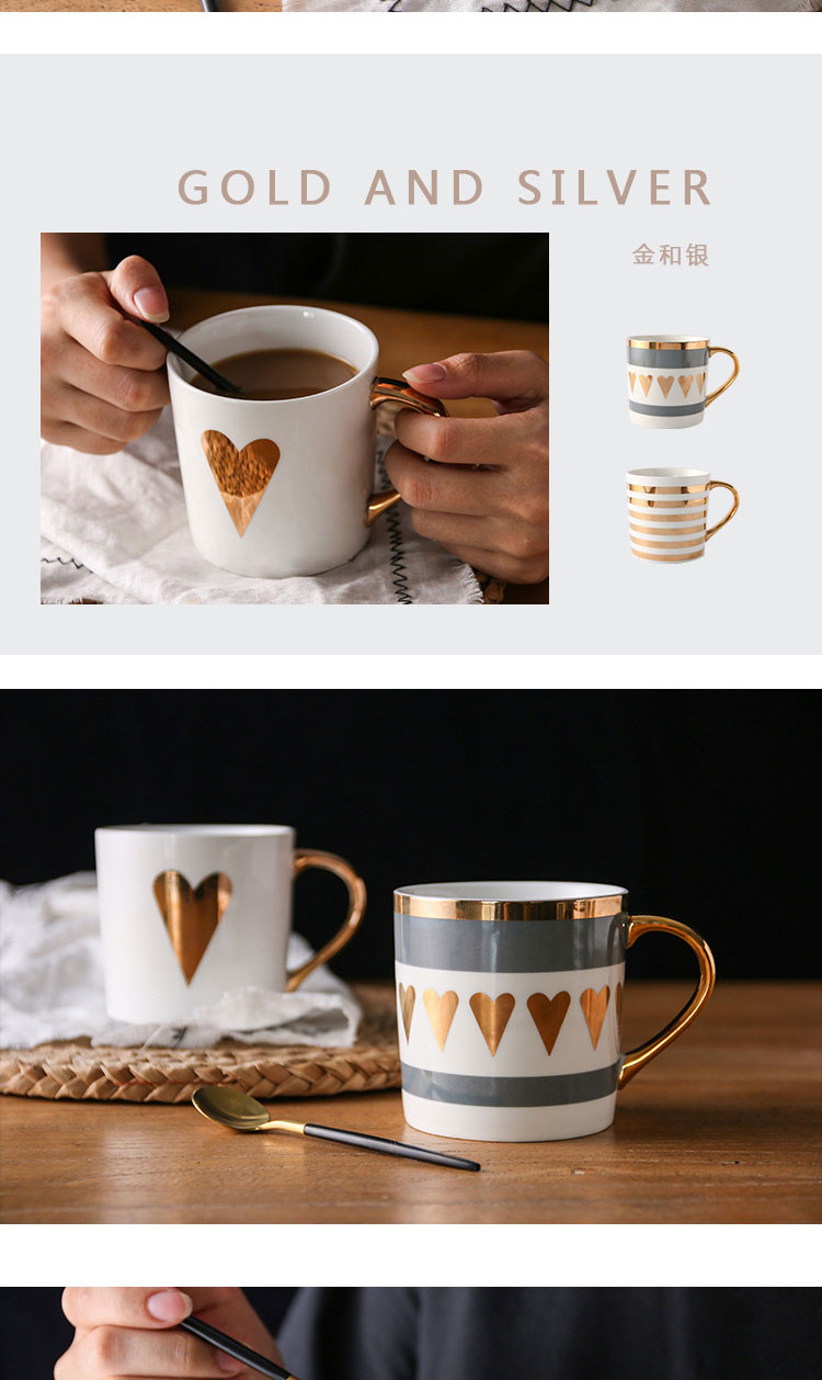 Propra ceramika lakta muko 300ml porcelana kafpokalo kun ora borda ora litera alfabeto 19