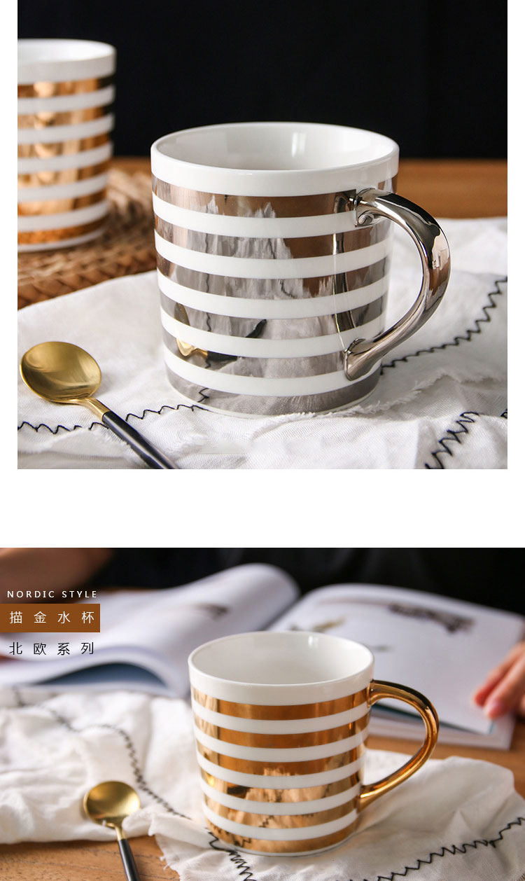 Propra ceramika lakta muko 300ml porcelana kafpokalo kun ora borda ora litera alfabeto 17