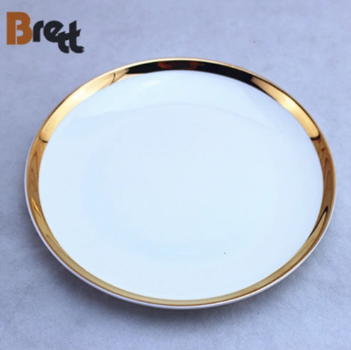 Dubai Lussu Bone China White Dinner Plate bi Gold Rim Dinnerware Ware Set Gold Rim Porcelain Dinnerware 1