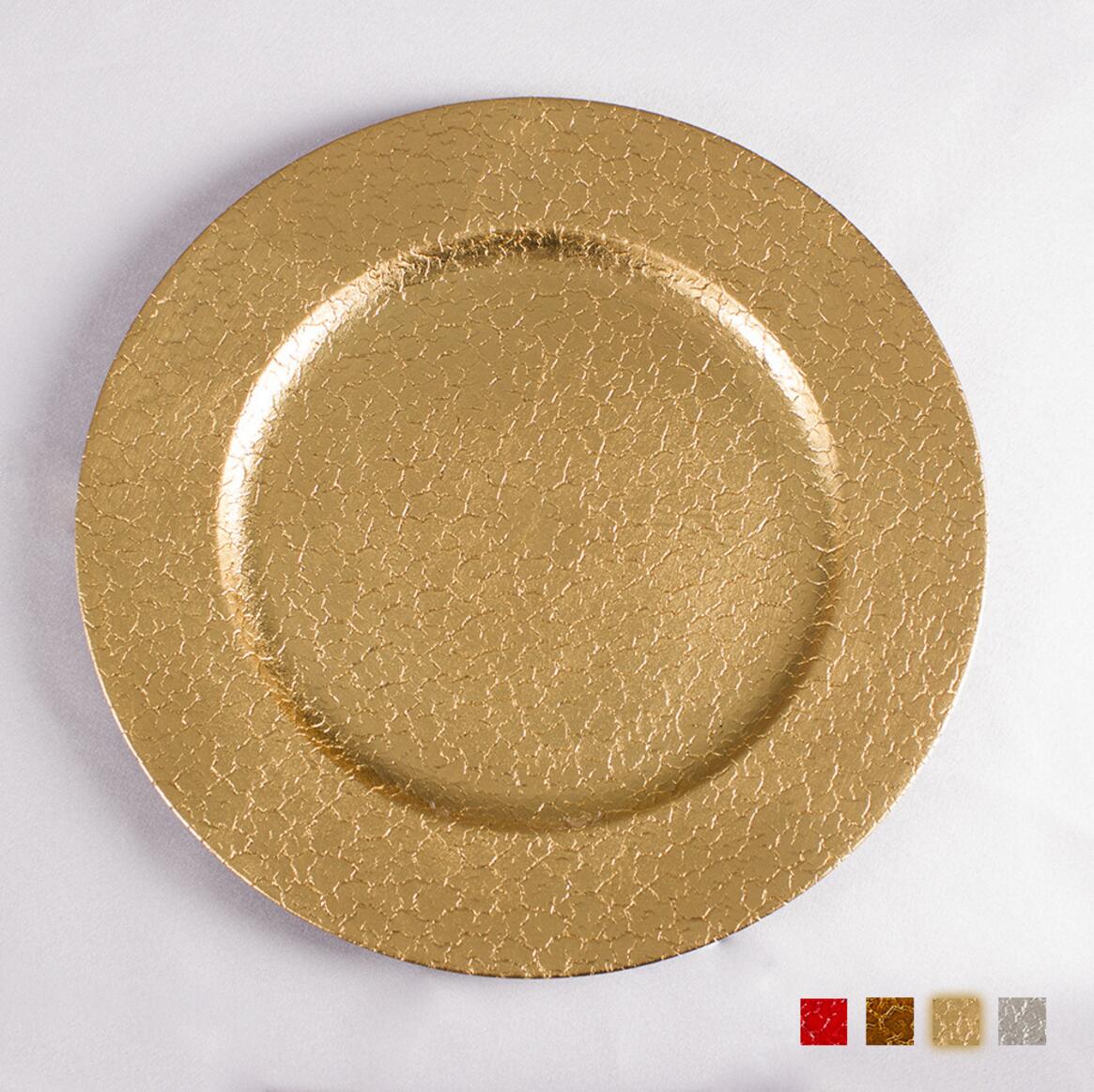 Chinabrett - Vespermanĝaj Plastaj Plastaj Platoj Arĝenta tegita plasta arĝenta plato por festa plasta ŝarĝilo 12