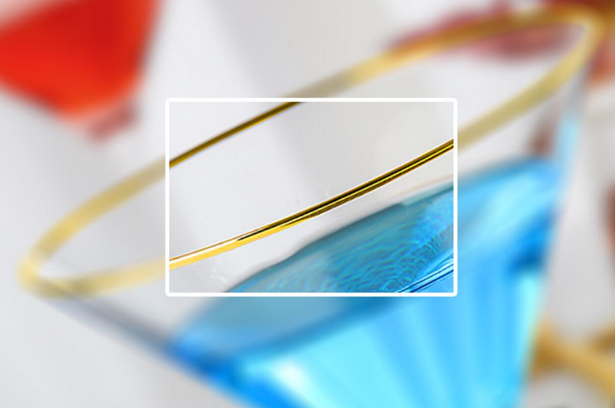 Geedziĝa tablotablo plumbo senpaga kristala kutimo goblet manfarita ora borda ruĝa vino glaso 18