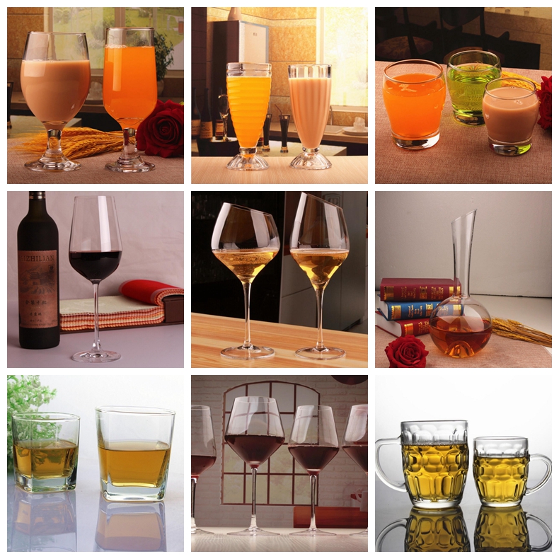 Guangzhou Plej Bonaj Vitraj Markoj Kristala Vino Vitra Biero Suko Akva Vitra Taso 24