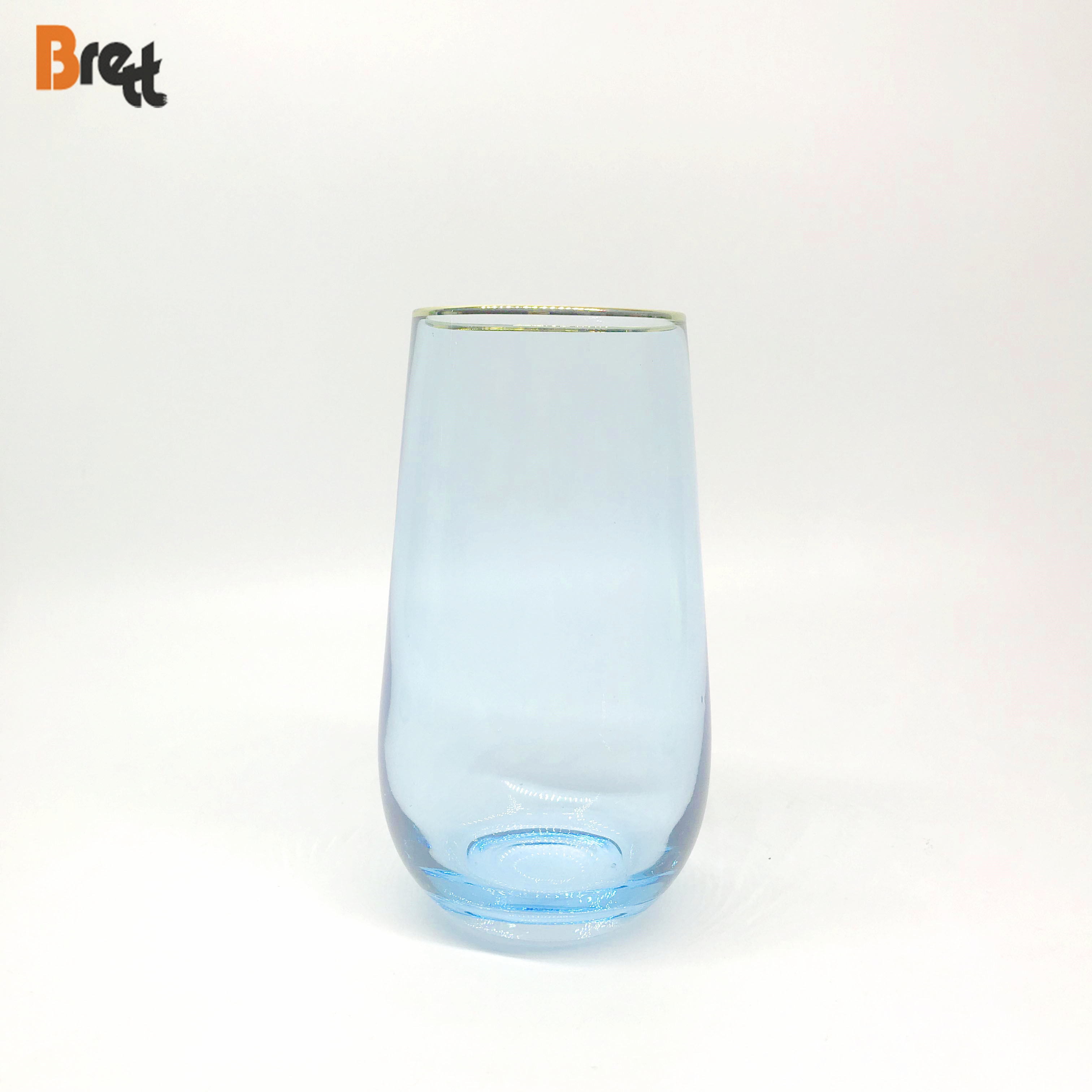 Chinabrett - Guangzhou plej bonaj bluaj vitraj markoj kristala vino vitra biero suko akva vitra taso ora borda vitra taso 18