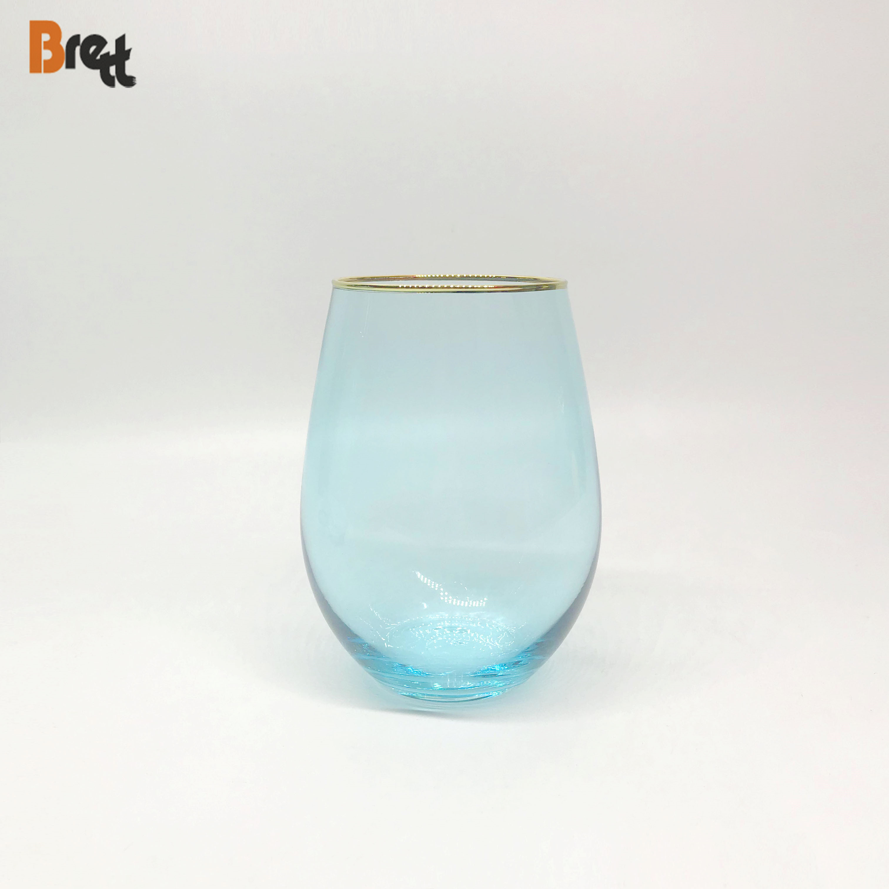 Chinabrett - Guangzhou plej bonaj bluaj vitraj markoj kristala vino vitra biero suko akva vitra taso ora borda vitra taso 16