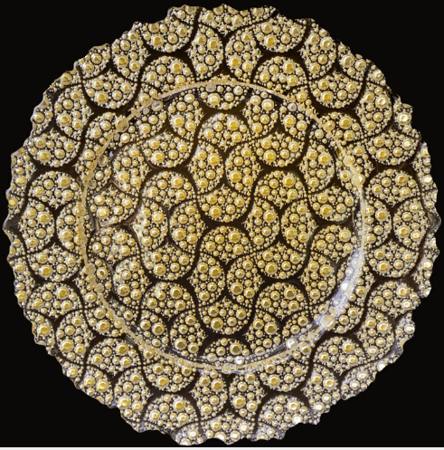 Chinabrett - Ĉina tablotablo Rozo Ora Arĝenta Vitra Geedziĝa Ŝargilo 13 Vitra Ŝargilo 10