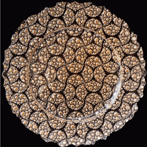 Chinabrett - Ĉina tablotablo Rozo Ora Arĝenta Vitra Geedziĝa Ŝargilo 13 Vitra Ŝargilo 12