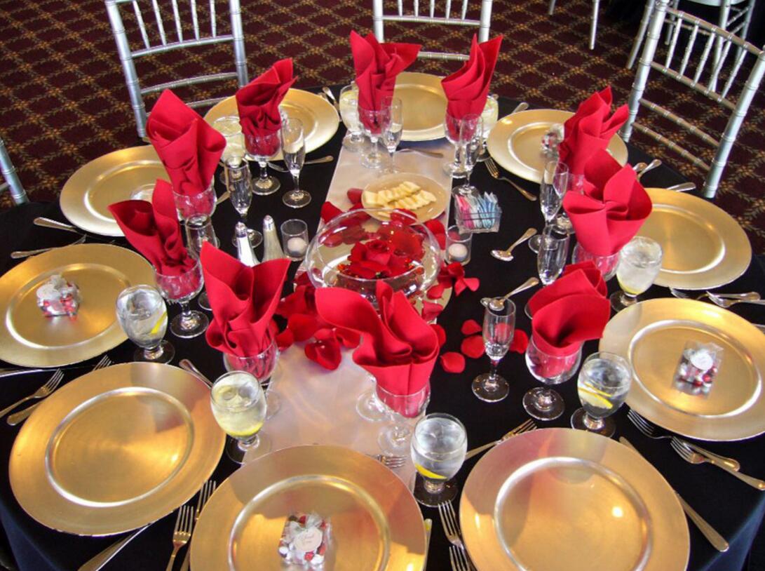 Tabloj Malmultekostaj Plastaj Oraj Arĝentaj Arĝentaj Ŝargiloj -Platoj Geedziĝa Ornamado 14