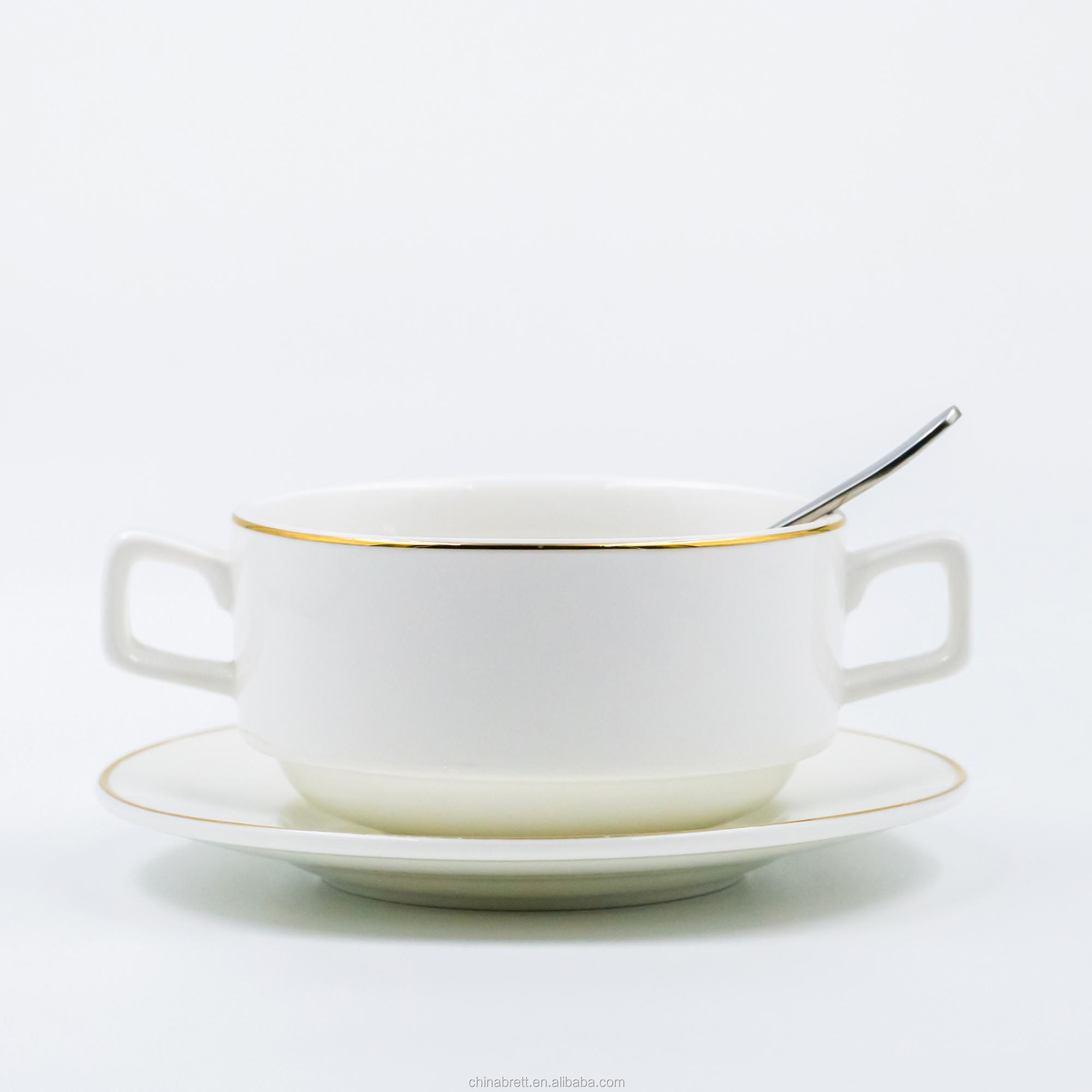 Chinabrett - Guangzhou Shenzhen Tableware Klara Vitraj Ŝargiloj kun Ora Belita Edge Vitra Ŝargilo 16