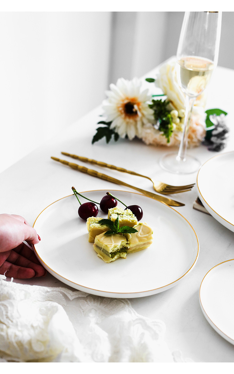 Norda Ceramika Kolora Vespermanĝa Restoracio Steak Plate Pizza Plate Sushi Platter Dish 14