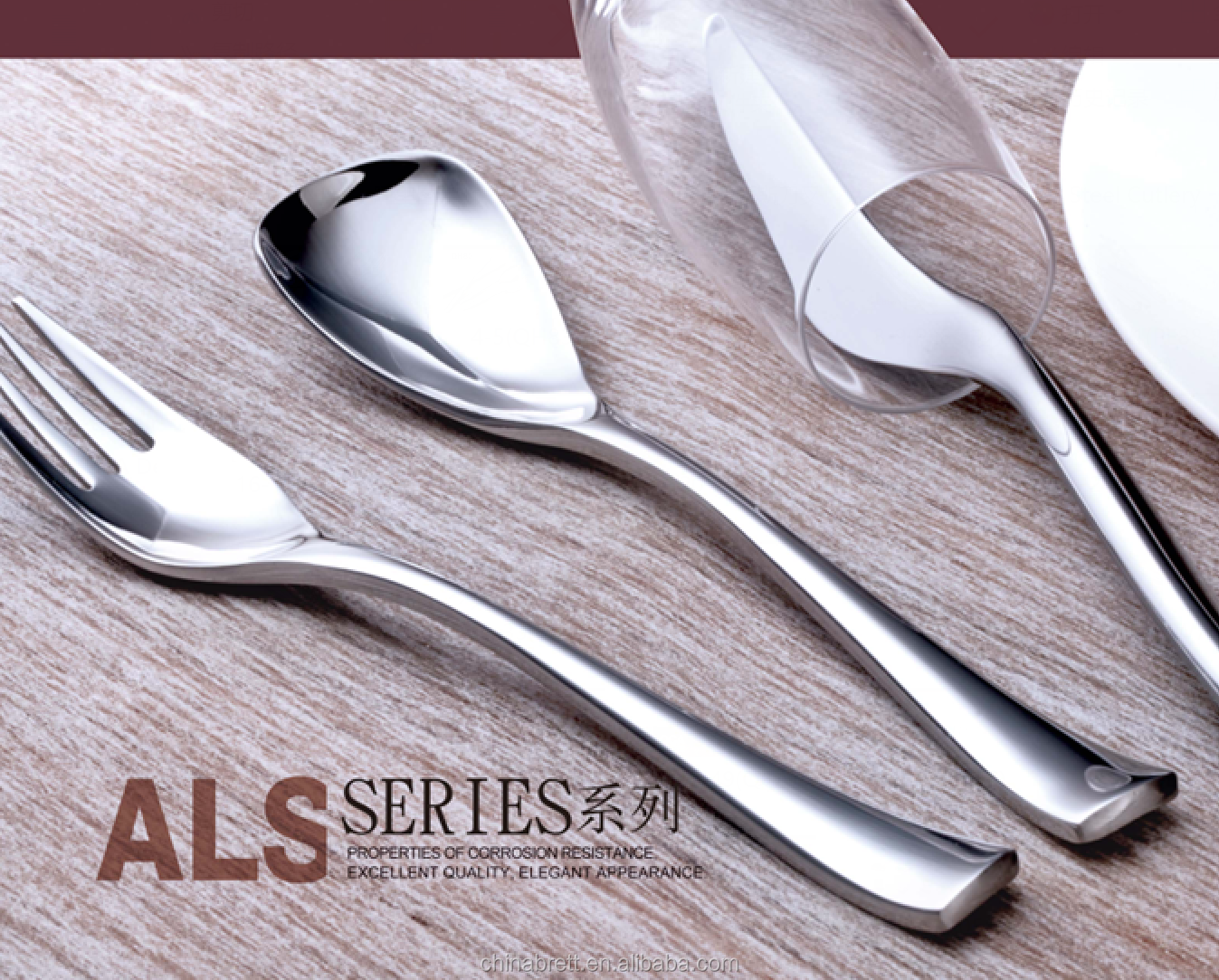 Chinabrett - alta fino vilao uzita kulero -forko aro arĝenta reĝa neoksidebla ŝtala tranĉilo aro neoksidebla ŝtala arĝenta tuko 4