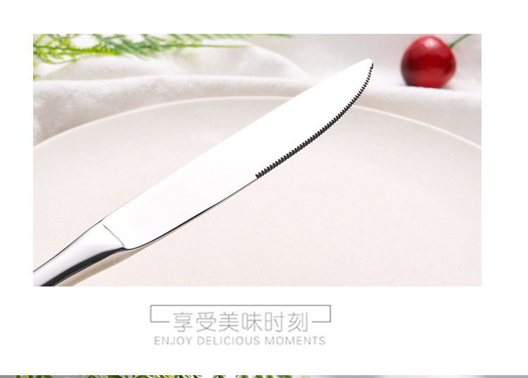 Restoracia Ornamado Ĉefa Vespermanĝa Tranĉilo -Kulero Reĝa Neoksidebla Ŝtala Tutlero 12