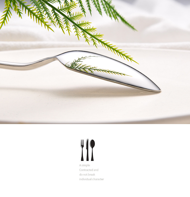 Restoracia Ornamado Ĉefa Vespermanĝa Tranĉilo -Kulero Reĝa Neoksidebla Ŝtala Tutlero 14