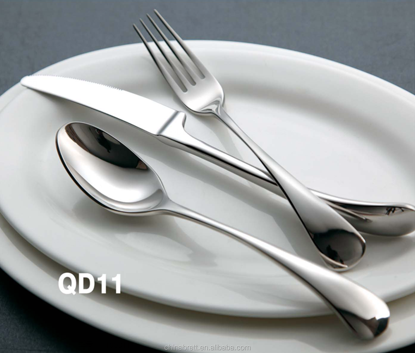 Personigita Metala Tranĉa Forko -Spoon Buffet Cutlery por Restoracio 6