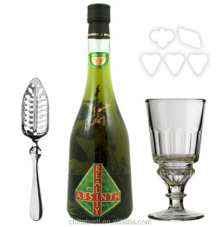 Neoksidebla ŝtalo kutimo absinthe kulero vermwood folia dezajno por trinkejo kaj festo 9