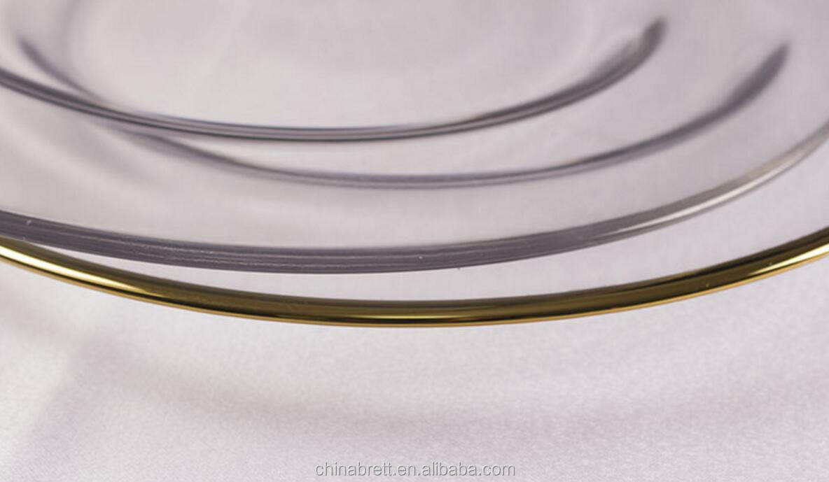 Geedziĝa Tabla Tablo Ora Rim -Vitra Vespermanĝa Plato 14