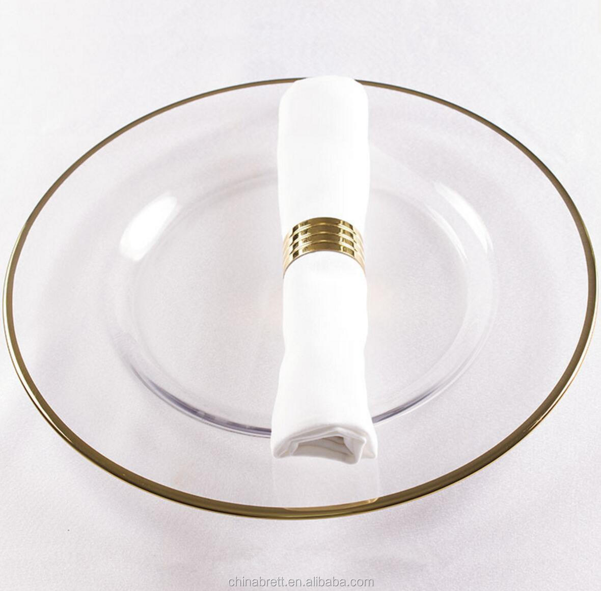 Geedziĝa Tabla Tablo Ora Rim -Vitra Vespermanĝa Plato 10