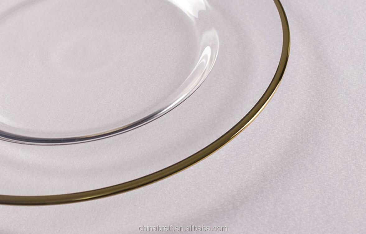 Geedziĝa Tabla Tablo Ora Rim -Vitra Vespermanĝa Plato 12