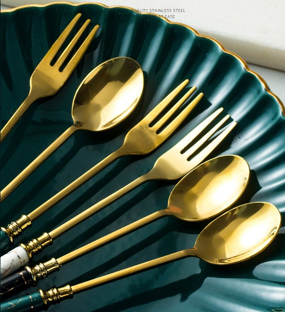 Chinabrett - Brett Tableware Utensil ceramika blanka marmora tenilo 5pc 12