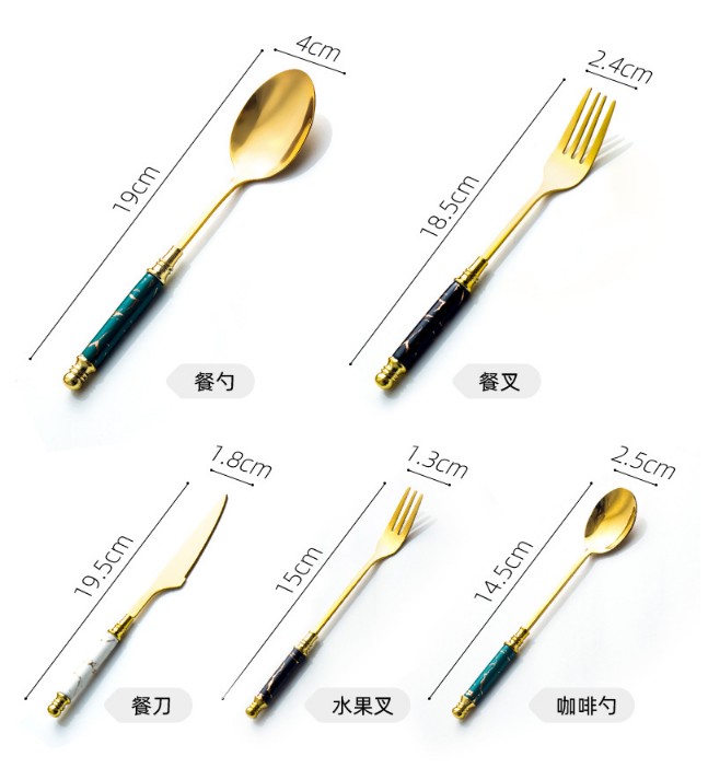 Chinabrett - Brett Tableware Utensil ceramika blanka marmora tenilo 5pc 14