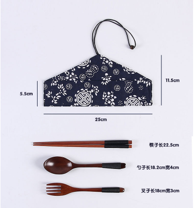 Bambuaj uzaĵoj ĉifonoj forka kulero -tranĉilo kun kongrua nigra tenilo 8