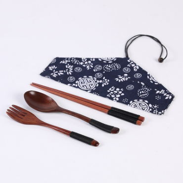 Bambuaj uzaĵoj ĉifonoj forka kulero -tranĉilo kun kongrua nigra tenilo 6