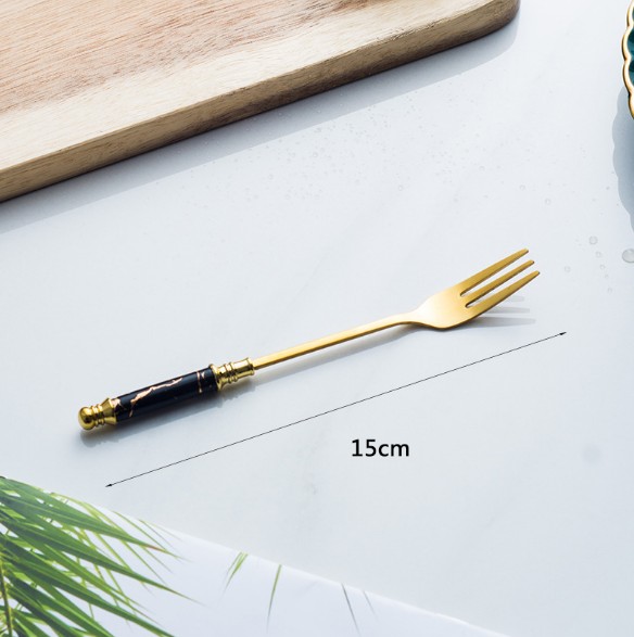 Ceramika marmora tenilo platware neoksidebla tranĉilo aro forko tranĉilo kaj kulero aro ceramika tenilo ss cutlery 20