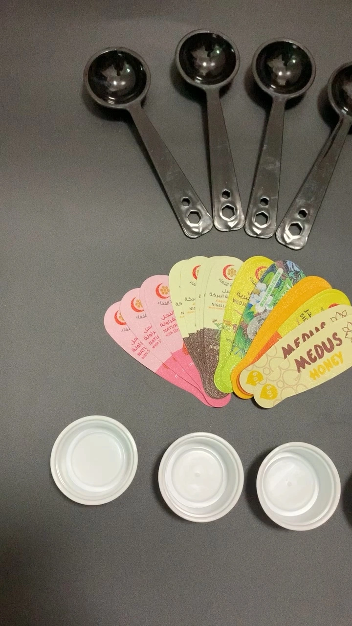 Cawan sudu madu plastik putih telus putih tersuai 1