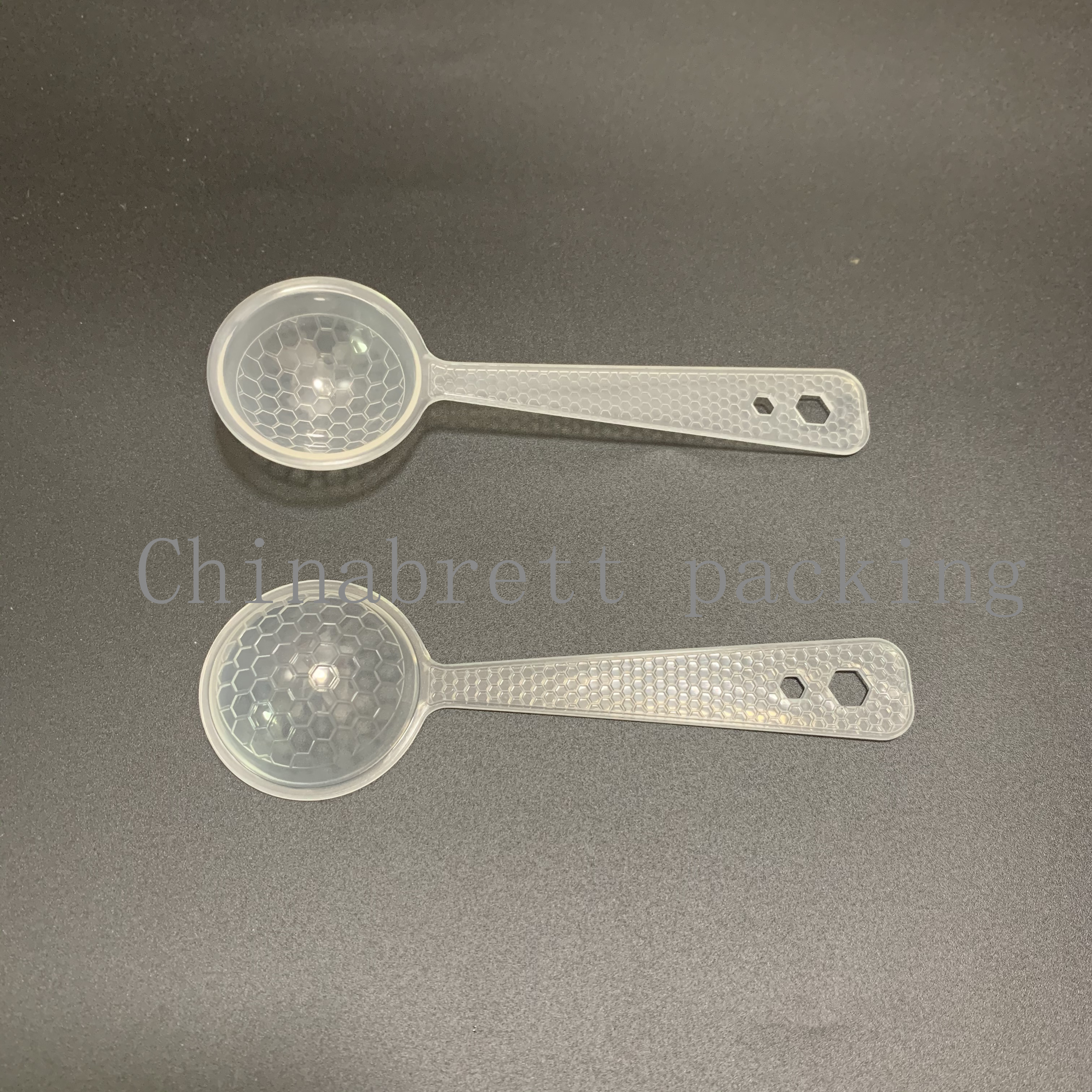 Popular 10g plastic cup transparent honey spoon with foil film and wrappers