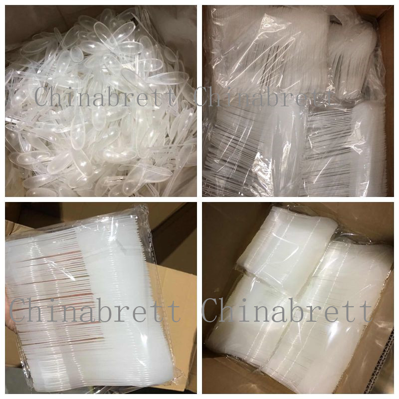 Popular 10g plastic cup transparent honey spoon with foil film and wrappers