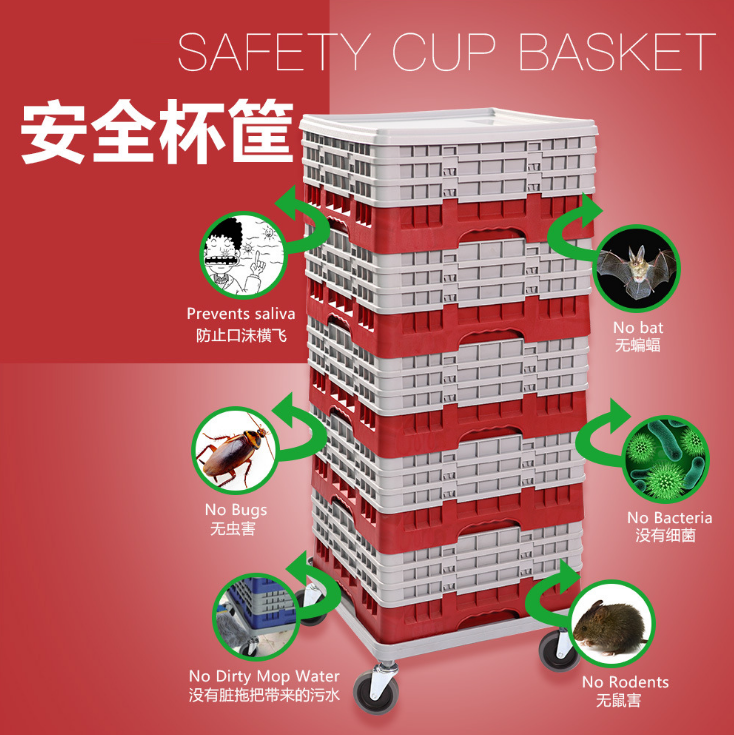 Chinabrett-ホテルレストラン倉庫プラスチックガラス輸送ラックワイングラス乾燥ラックビュッフェ/キッチンアクセサリー 3