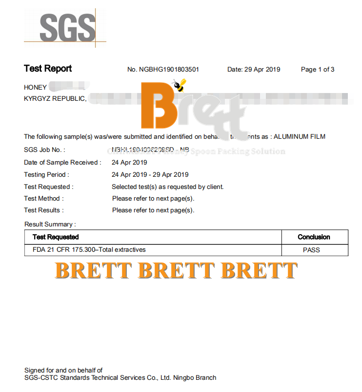 Customize Tea Honey Cream Chili Pepper Aluminum Foil Lids Roll Film Laminated Packing Film